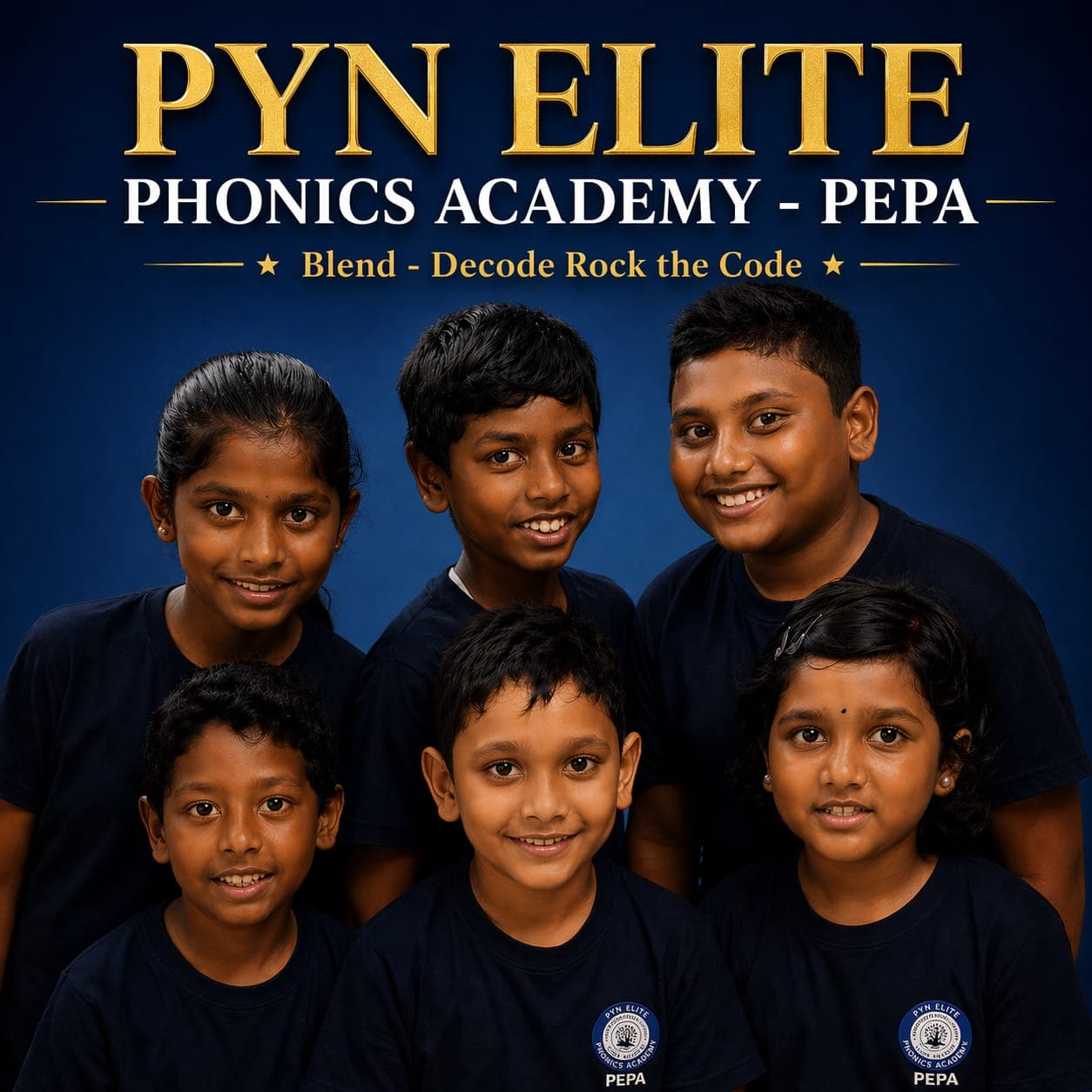 PYN Elite Phonics Academy students celebrating learning with stationery kits